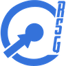 Blue circular logo with an arrow pointing outward from a central dot and the letters "RSG" vertically aligned on the right side.
